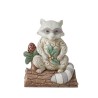 Jim Shore White Woodland Raccoon with Pinecone Mini Figurine