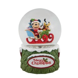 Jim Shore Mickey and Pluto Christmas Snow Globe