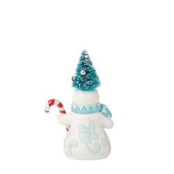 Jim Shore Candy Cane Crush Snowman Sisal Tree Pint Size Figurine