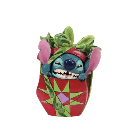 Jim Shore Holiday Mischief Stitch Tearing Christmas Present
