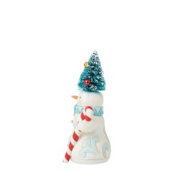 Jim Shore Candy Cane Crush Snowman Sisal Tree Pint Size Figurine